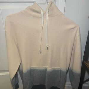 Cream and Gray Hooded Sweatshirt